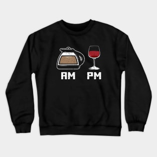 How to tell time - Funny Coffee and Wine Lover T-Shirts and Gifts Crewneck Sweatshirt